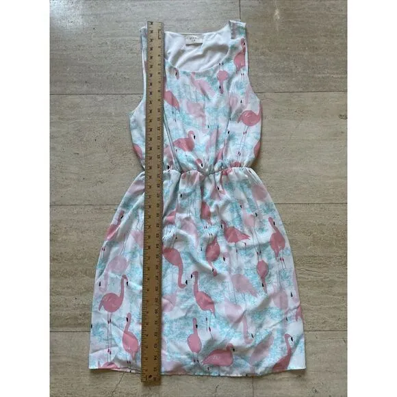 Everly Sleeveless Pouf Flamingo Graphic Dress Womens Size‎ L - Image 4