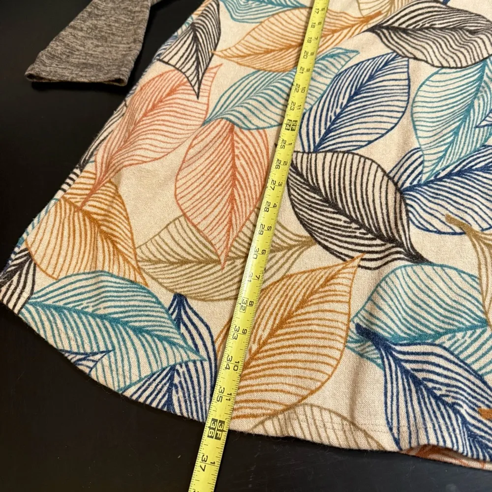 Oddy Leaf Pattern Long Sleeve dress Blue Size 2X - Image 2