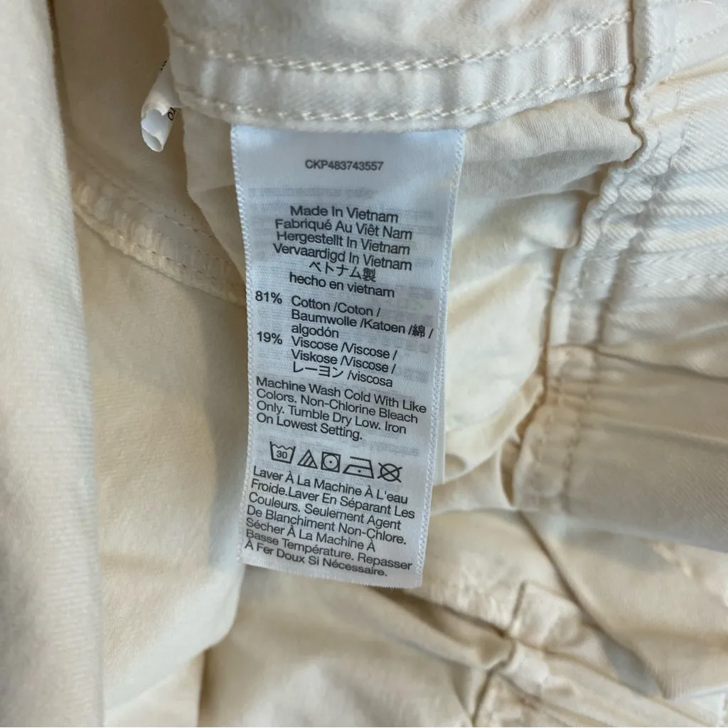 NWT Madewell Pull-On Paperbag Shorts: Garment-Dyed Edition In Antique Cream‎ 33 - Image 6