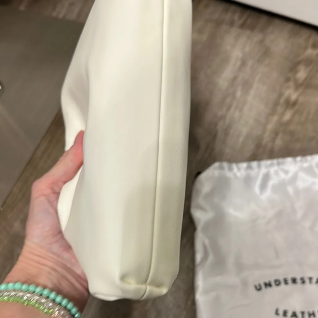 Understated Leather cream clutch wristlet new in dust bag - Image 6