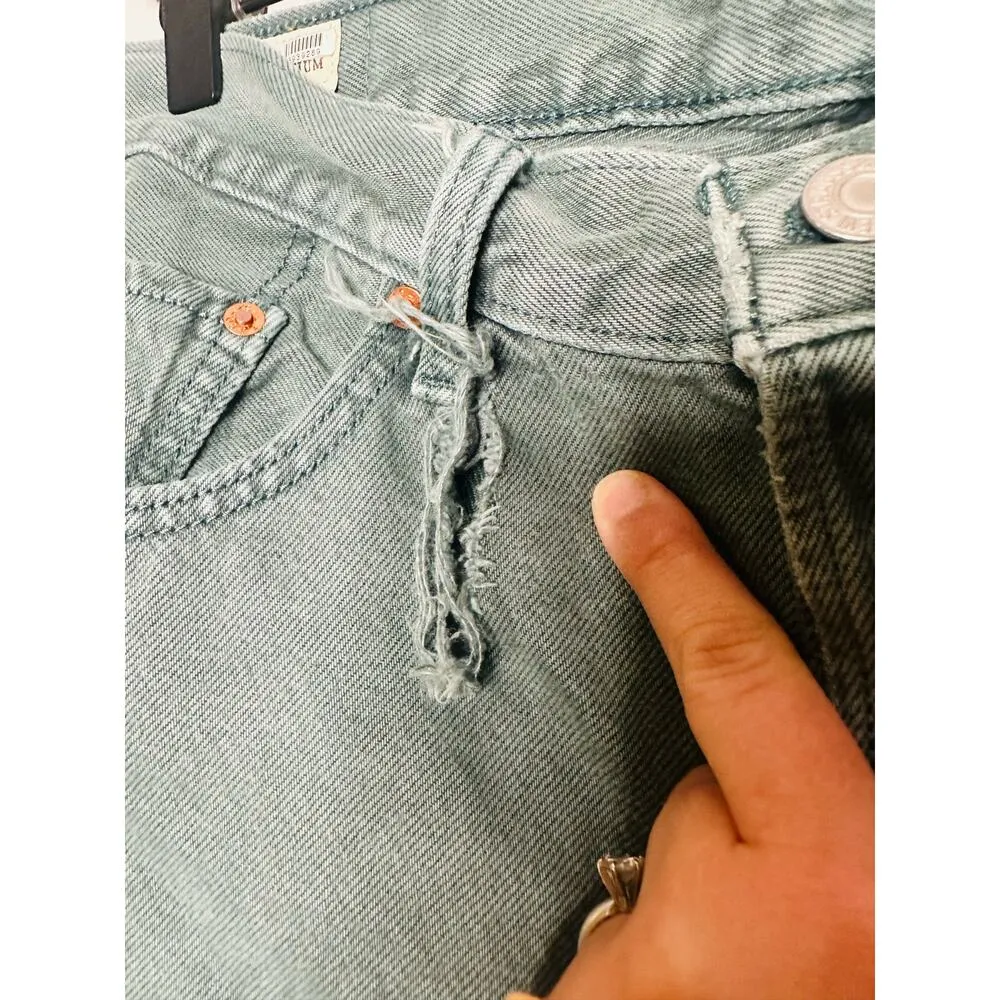 Levi's Premium 501 Original Green Misty Silver Pine Cropped Jeans Size W31 L26 - Image 11