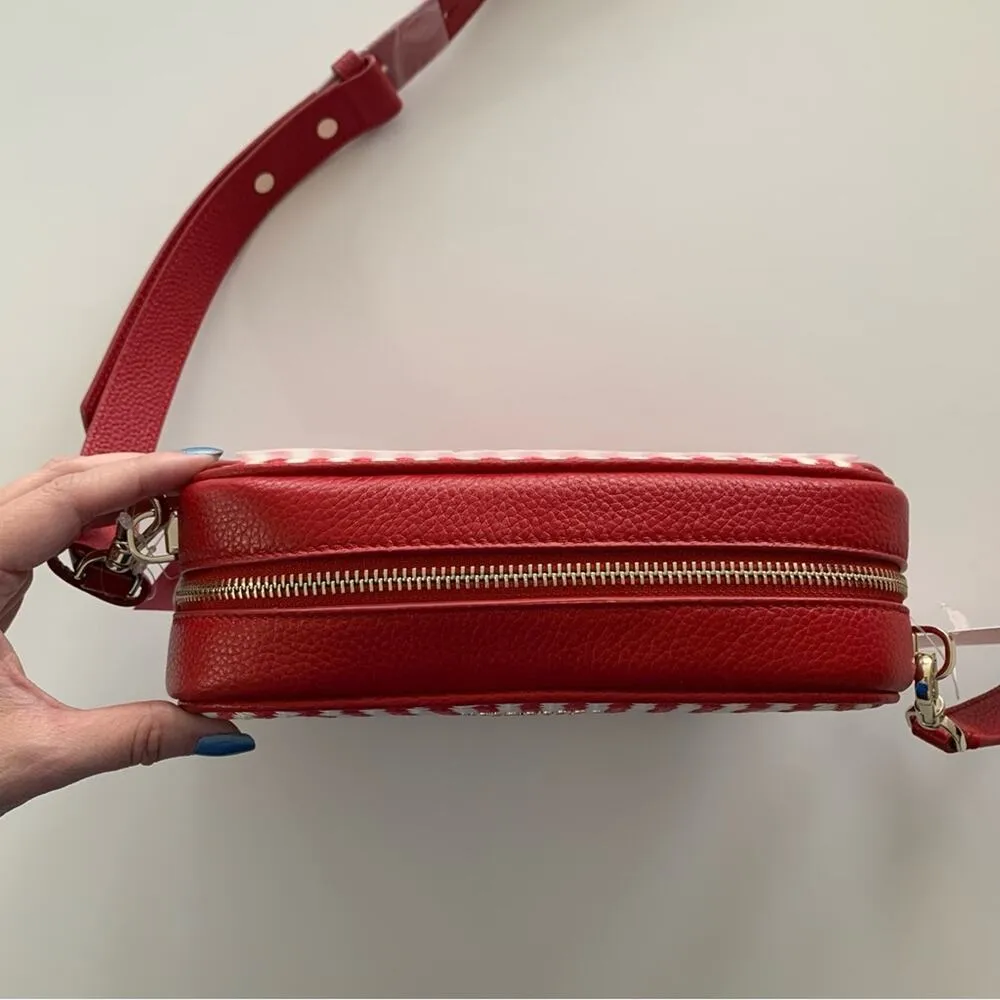 Kate Spade New York Astrid Red Stripe Medium Crossbody Purse Camera Bag NWT - Image 8