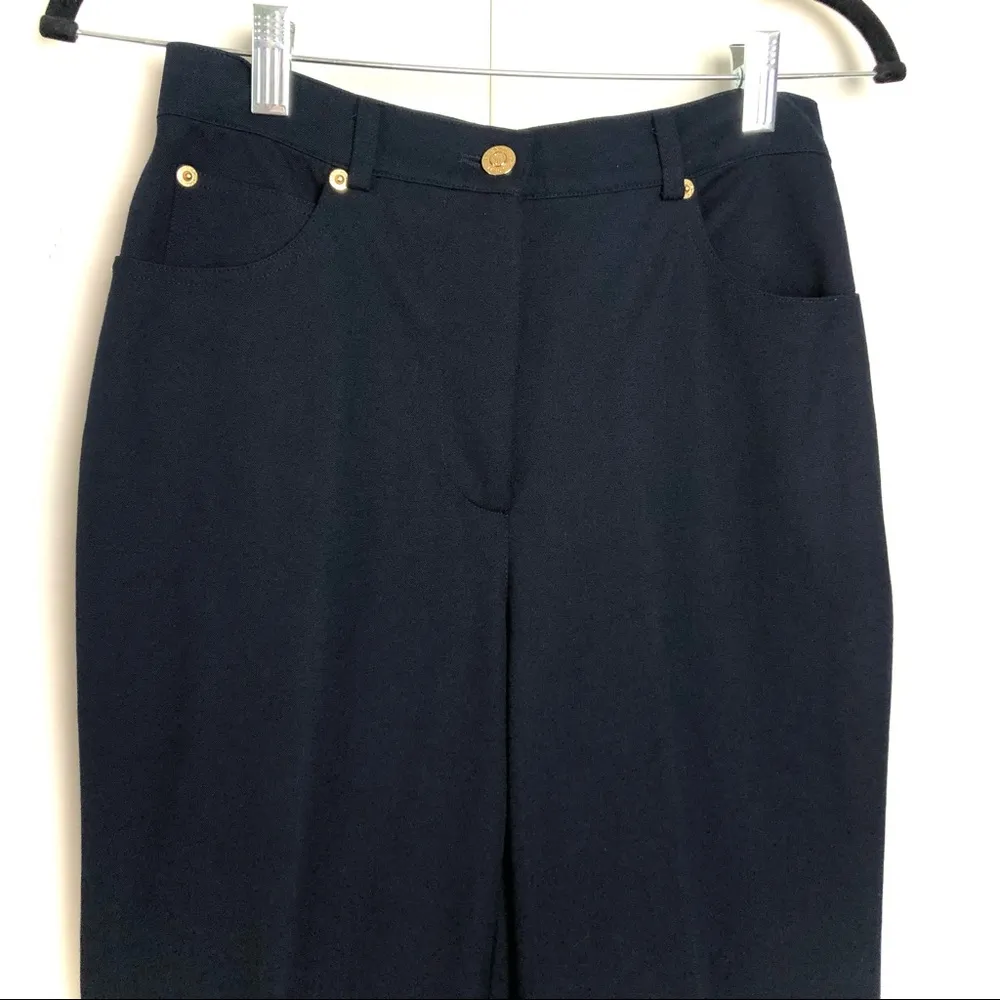 St. John Sport 5 Pocket Straight Leg Pants Dark Navy Blue - Image 3