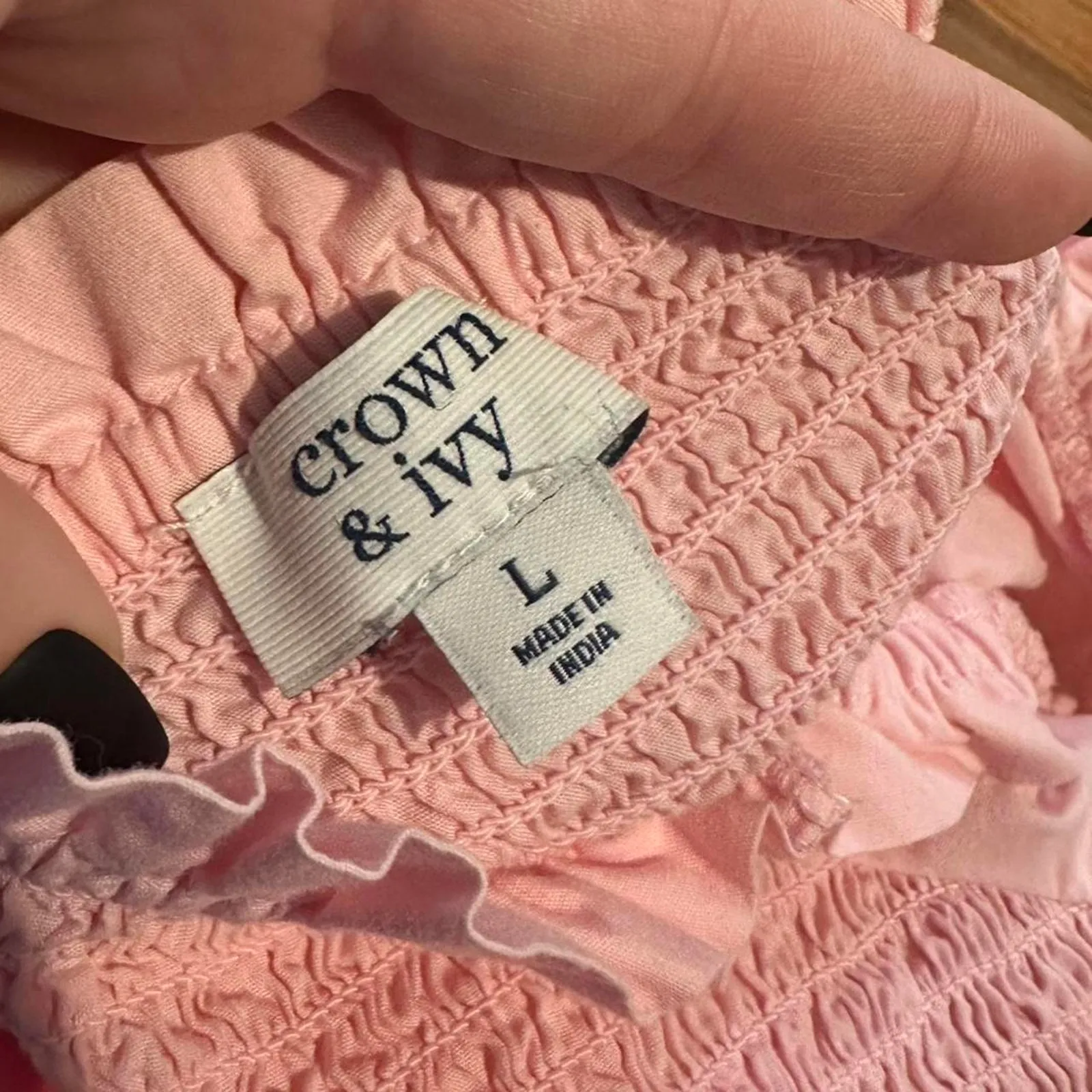 Crown & Ivy Pink yellow blue and green Tiered dress m Size L - Image 3