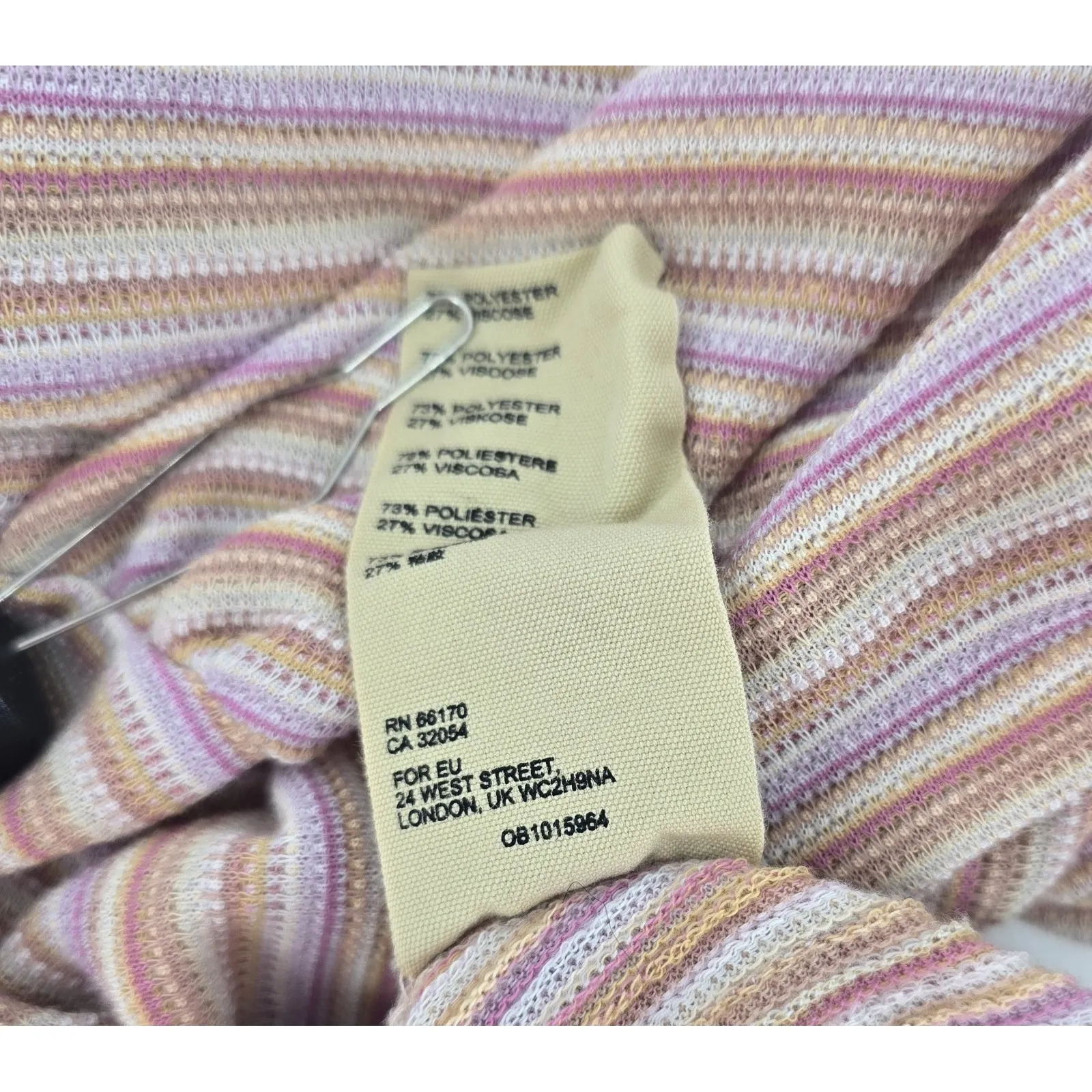 Free People Women's Autumn Nights Stripe Blouson Wrap Top Orchid Rain‎ Small - Image 7