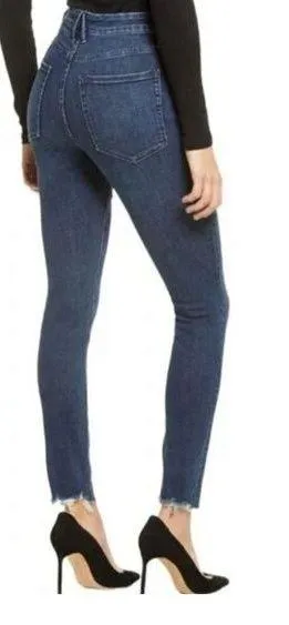 Good American Good Legs High Rise Skinny Stretch Raw Hem Jean Sz 29 - Image 2