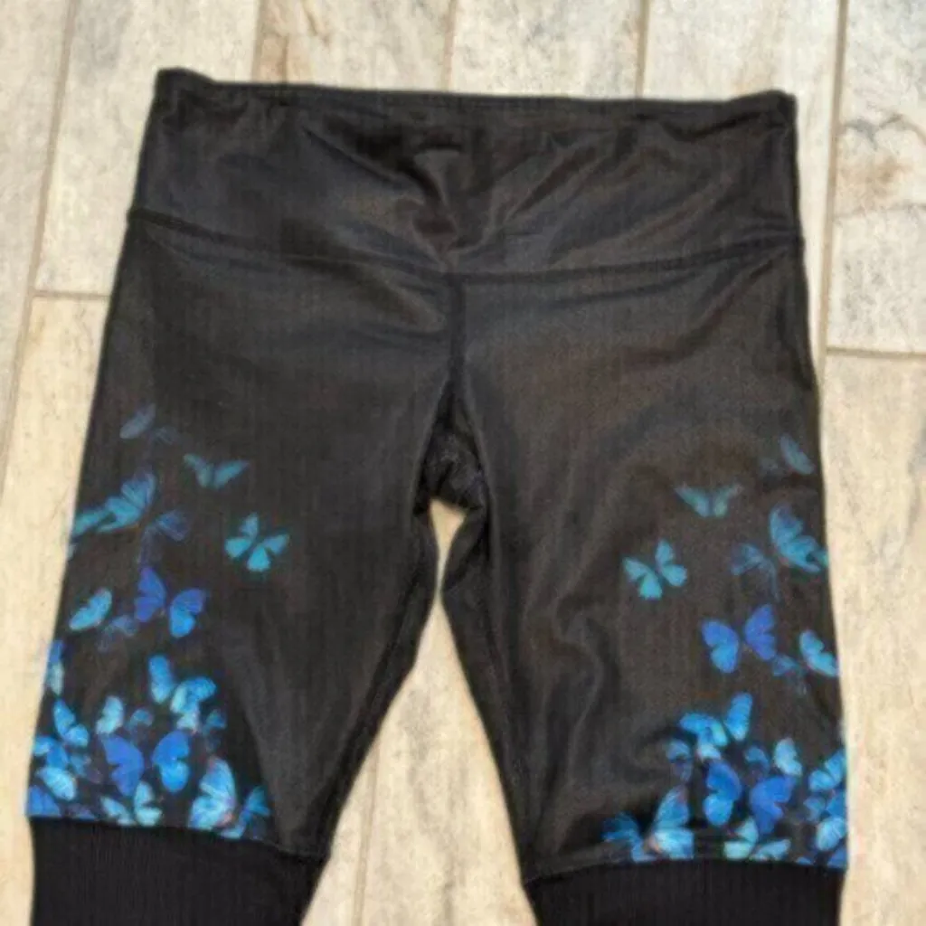 Alo Yoga women's S Goddess Gypset Ribbed Glossy Butterfly Activewear leggings - Image 6