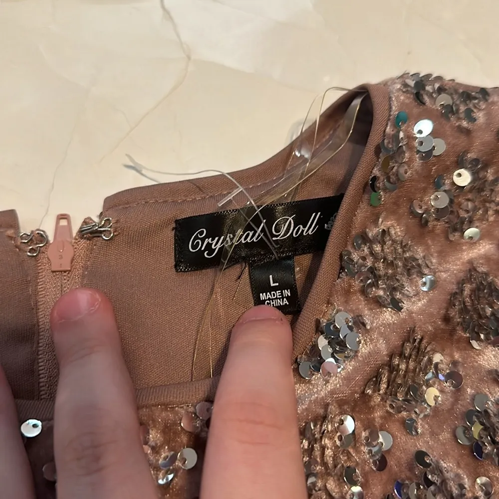 Crystal Doll Homecoming Wedding Cropped Jacket & Skirt Velvet & Sequin Muted Nwt - Image 5