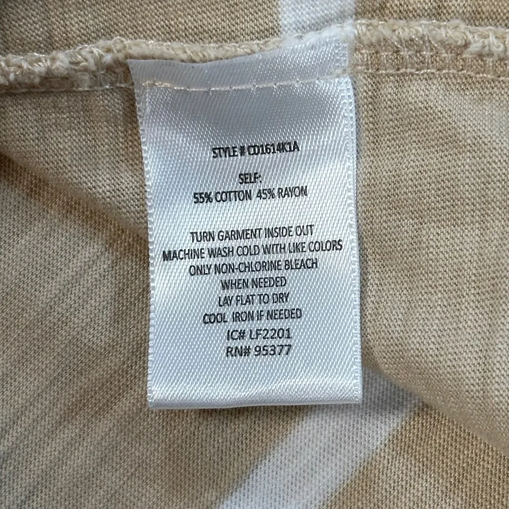 Sanctuary T-Shirt Dress Women's Small Stripe Beige/White Short Sleeve Casual - Image 9