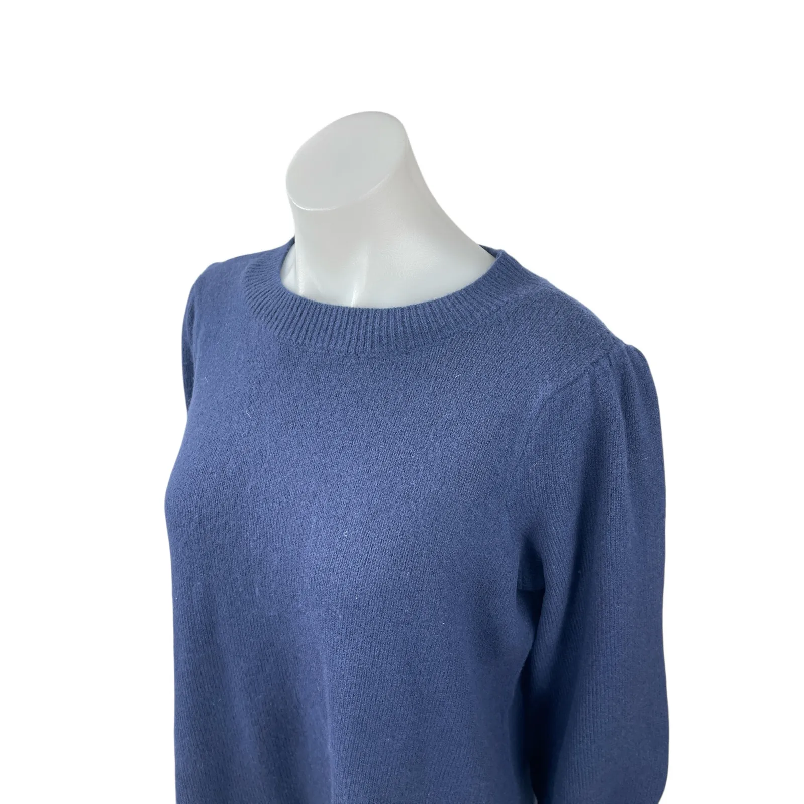 Hill House 100% Wool Women's Navy Blue Crew Neck Long Sleeve Tunic Sweater Top S - Image 2