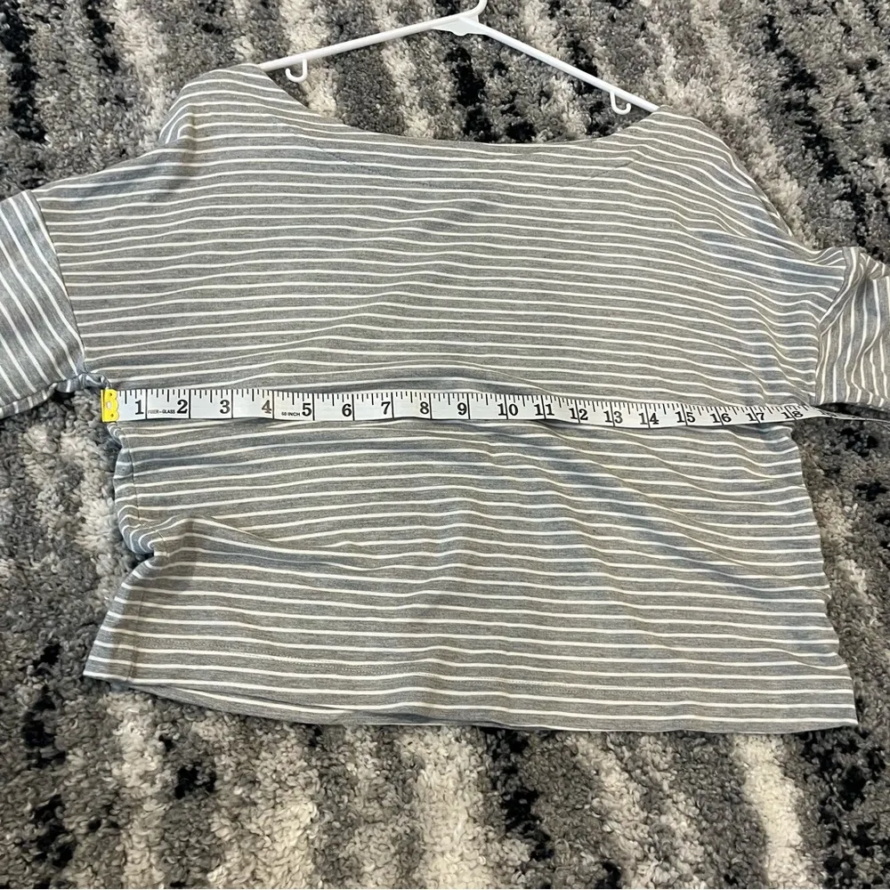 Boden Katrina Jersey Top Gray and White Striped Size 2 - Image 6