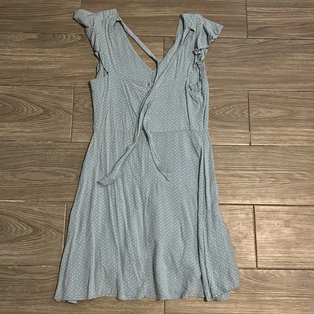 Eyeshadow Sky Blue Asymmetrical Dress with Polka Dots size M Size M - Image 3