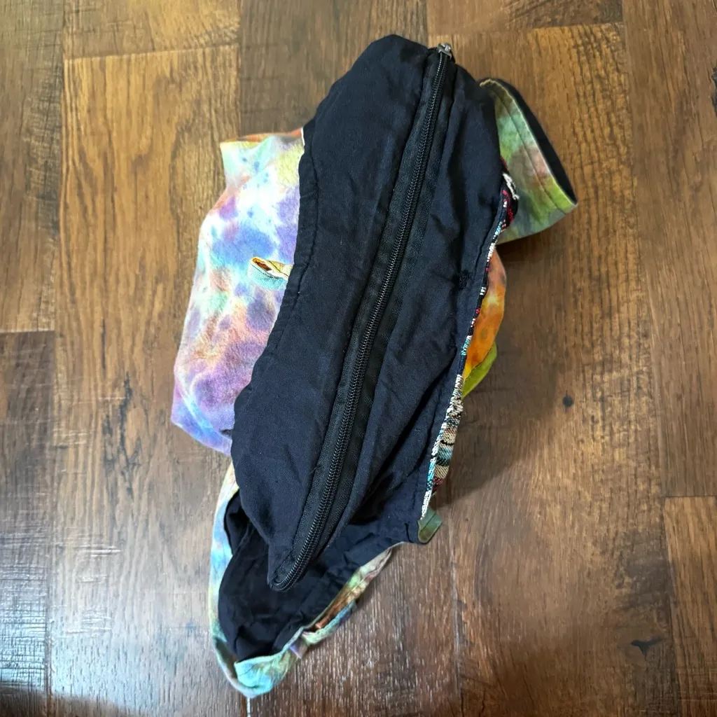 Tie dye boho crossbody fabric bag with elephant image Green - Image 13