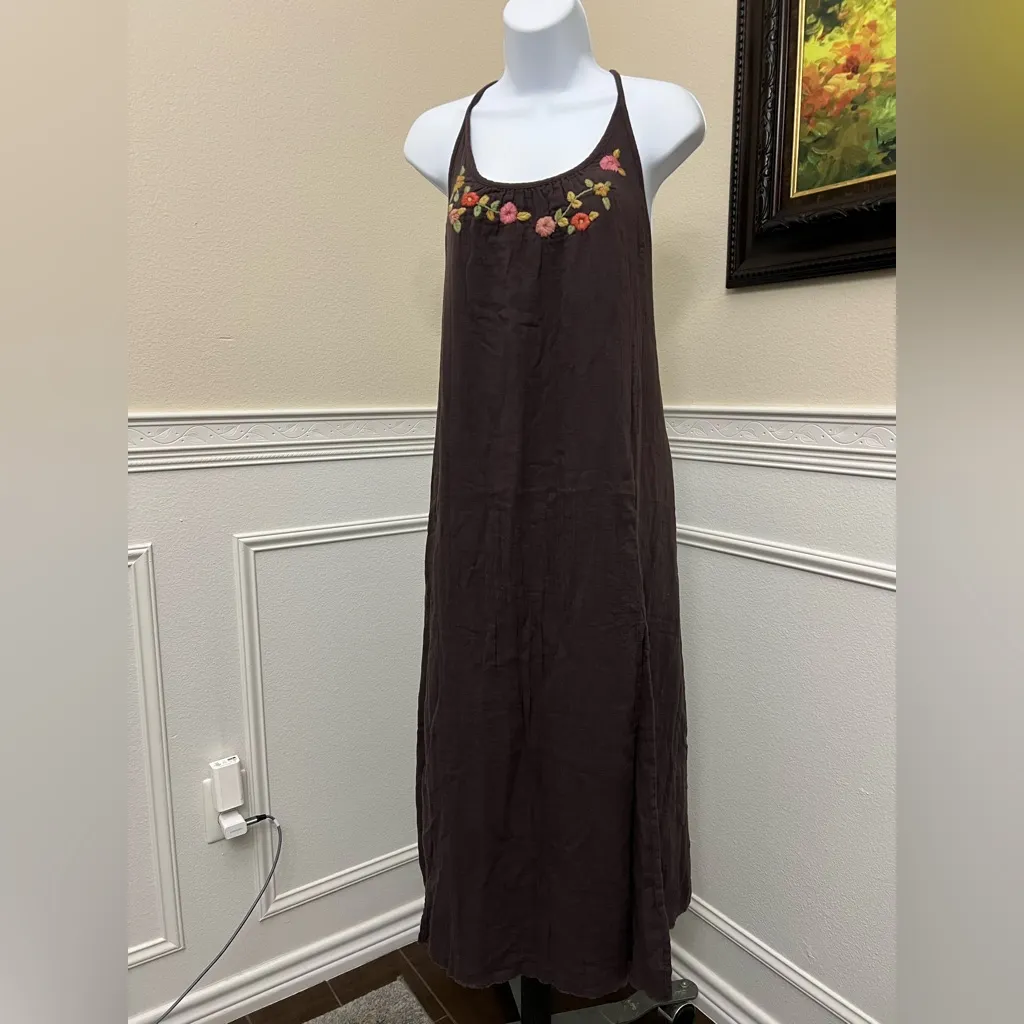 Natural Life Embroidered Cotton Gauze Midi Dress Cover Up Size Medium NWT - Image 4