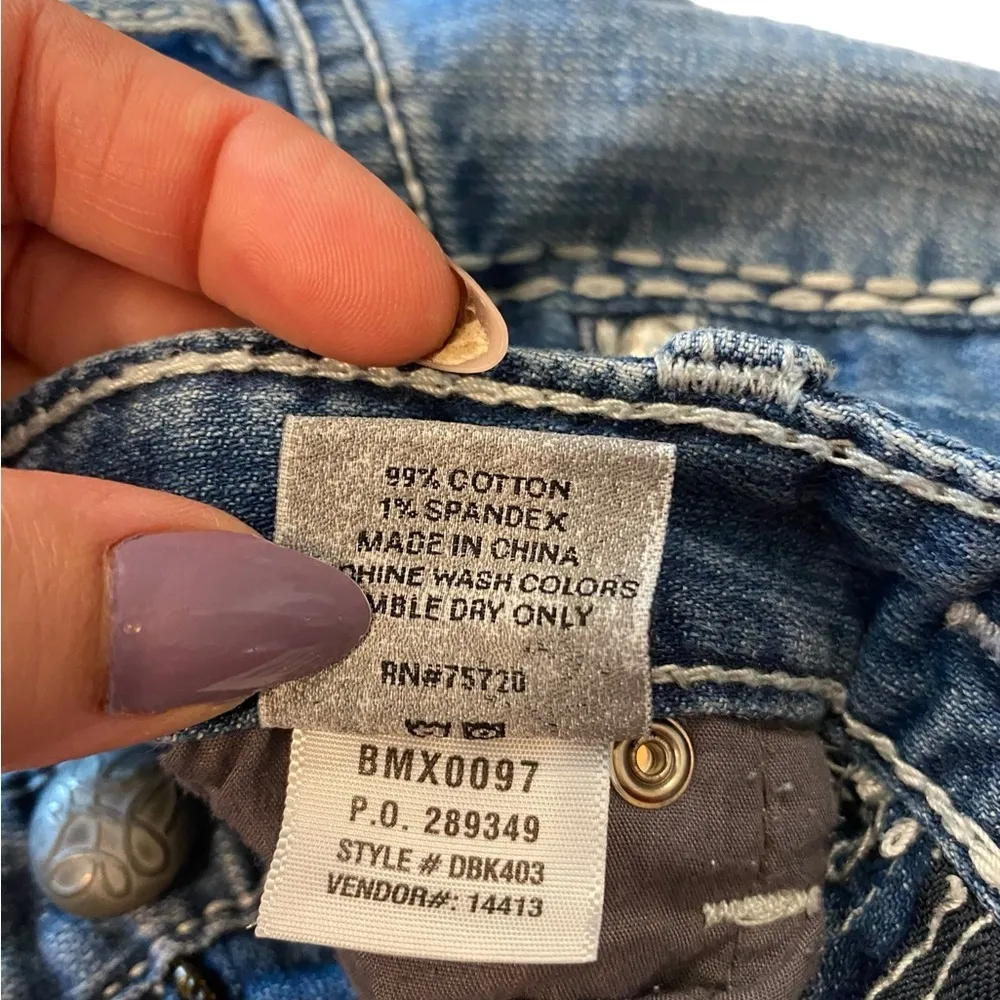 Day trip Leo  vintage Y2K distressed embroidered stitch jeans - Image 8