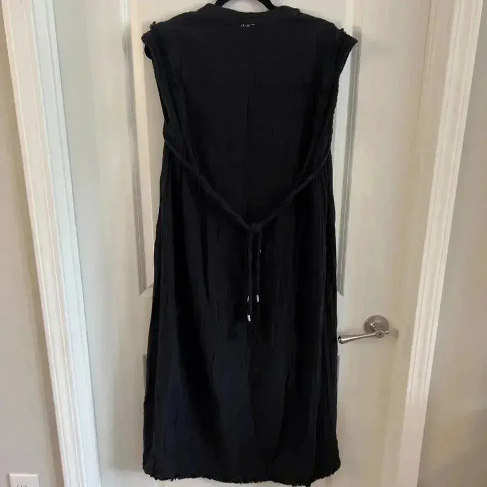 MIRTH Midi Black Waist Tie Dress Size Medium - Image 4