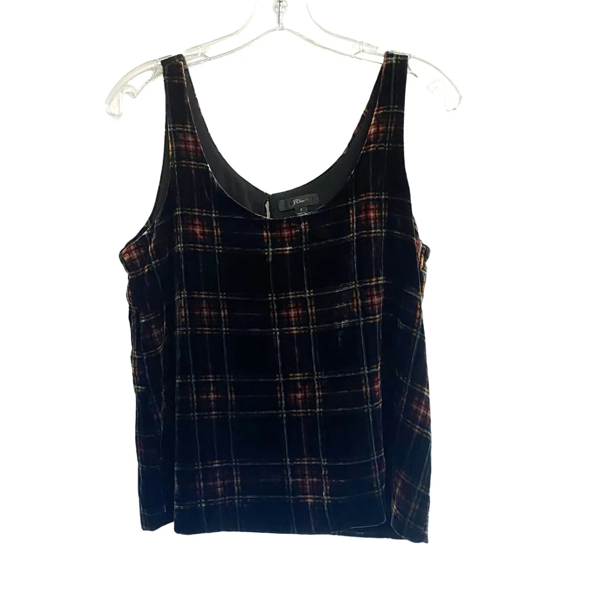 J.CREW Stewart Tartan Plaid Velvet Tank Top Shell Women's‎ - Image 6