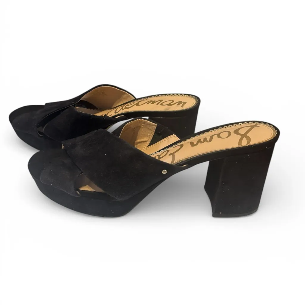 Sam Edelman Black Suede Mules- good condition 3.5 inch heels - Image 3