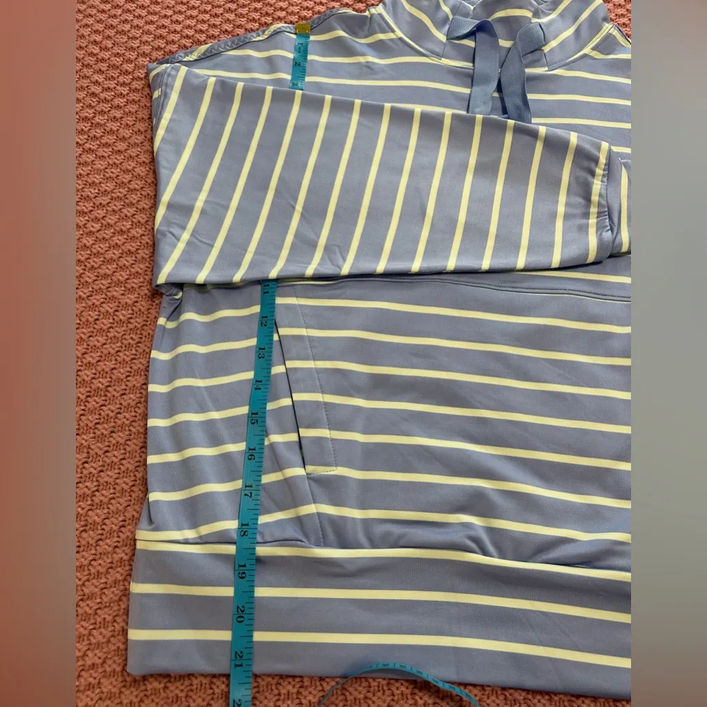 Zero restrictions women .Blue and White Cowl Neck Striped pullover Blue Size XS - Image 14