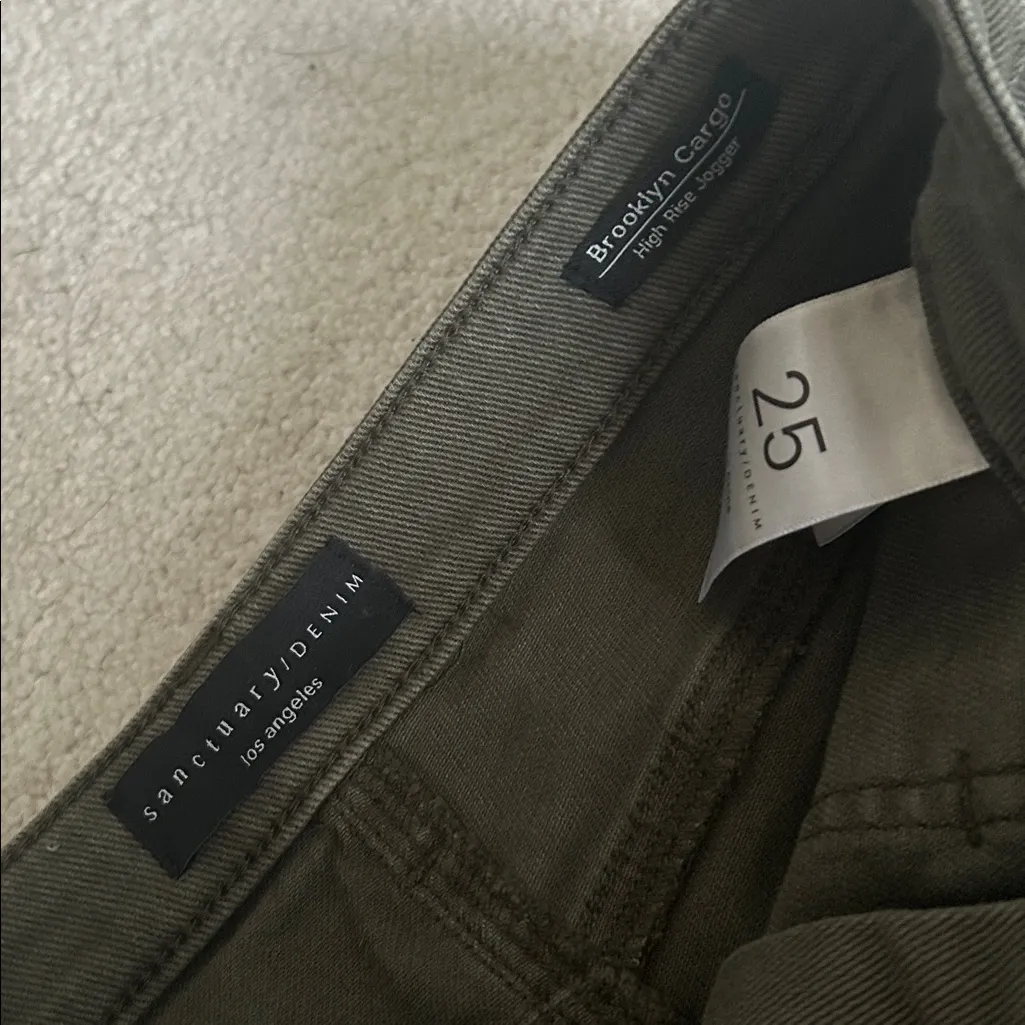 Sanctuary Denim Green High Rise Cargo Joggers - Image 2