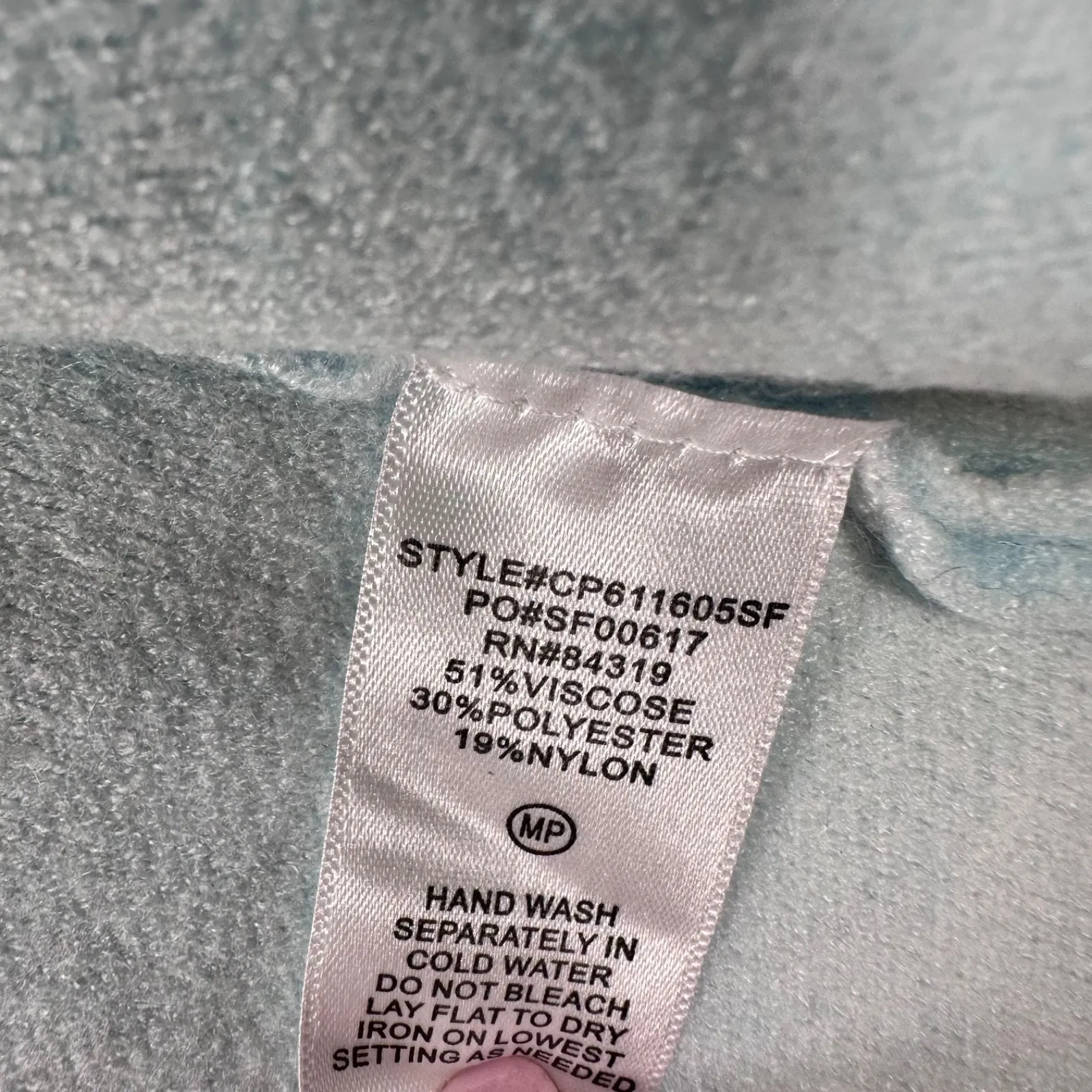 Evolution By Cyrus Chiana Graphic Open Drape Cardigan Petite Medium Blue Duster - Image 7