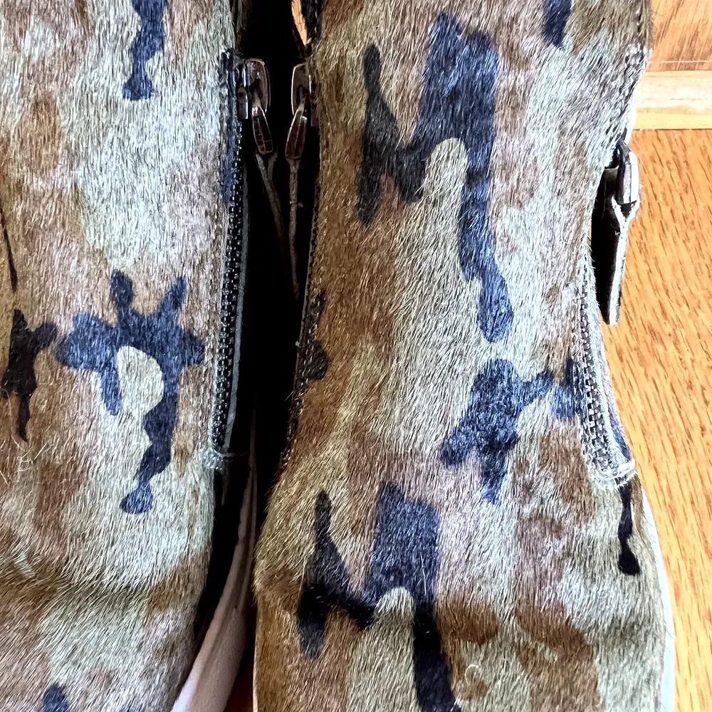 ALL BLACK Brand Calf fur‎ Camo high top sneaker EU 36 Green Black CAMOUFLAGE Size 6 - Image 8