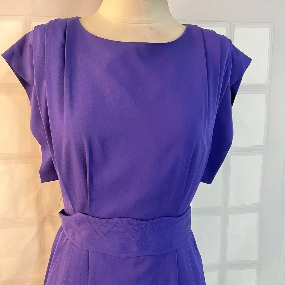 Eliza J purple tie waist business casual dress with pockets size 2 - Image 2