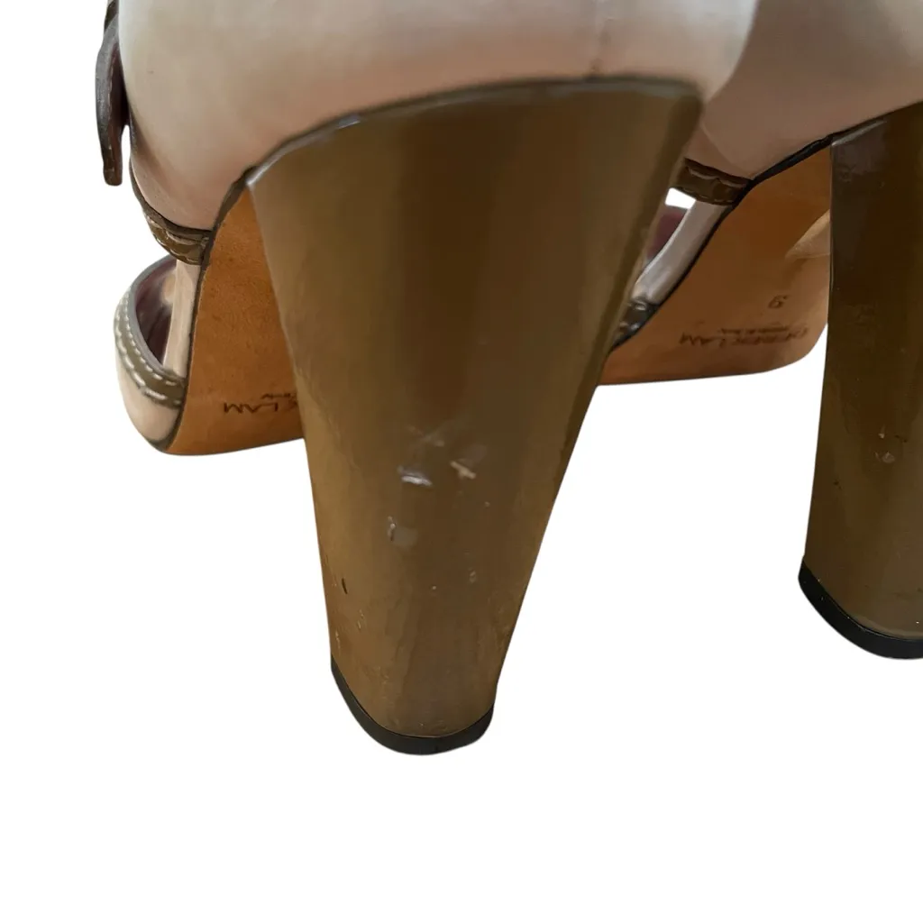 Derek Lam Two-Tone Peep Toe Block Heel Sandals Beige Brown Women’s Size 9 - Image 5