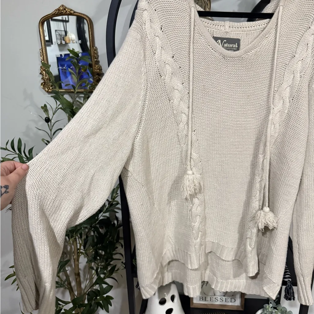 Natural Reflections Cream Cable Knit Sweater size xxl - Image 4