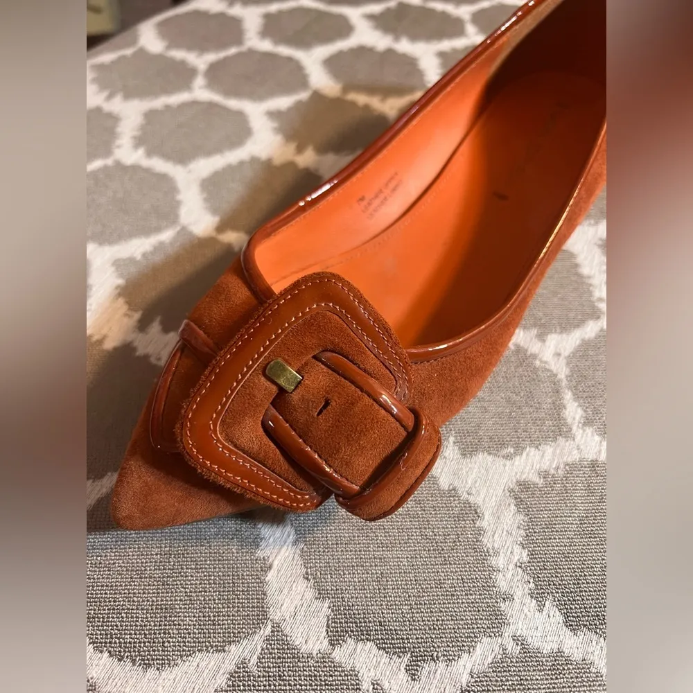 Via Spiga Flats with Decorative Buckle cinnamon suede excellent coquette girl Orange Size 7 - Image 11