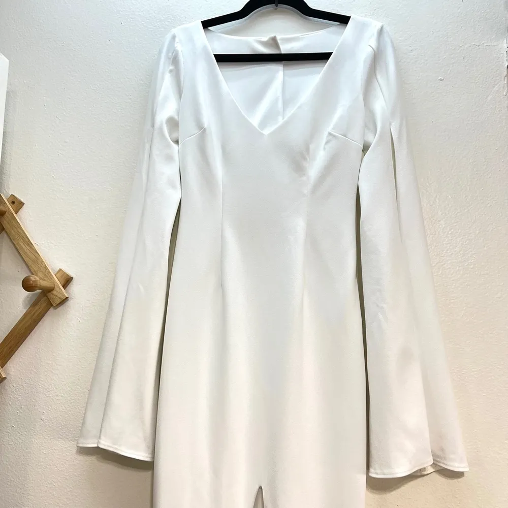 Noel and Jean by Katie May Heiress Slit Long Sleeve Mermaid Gown - Image 3