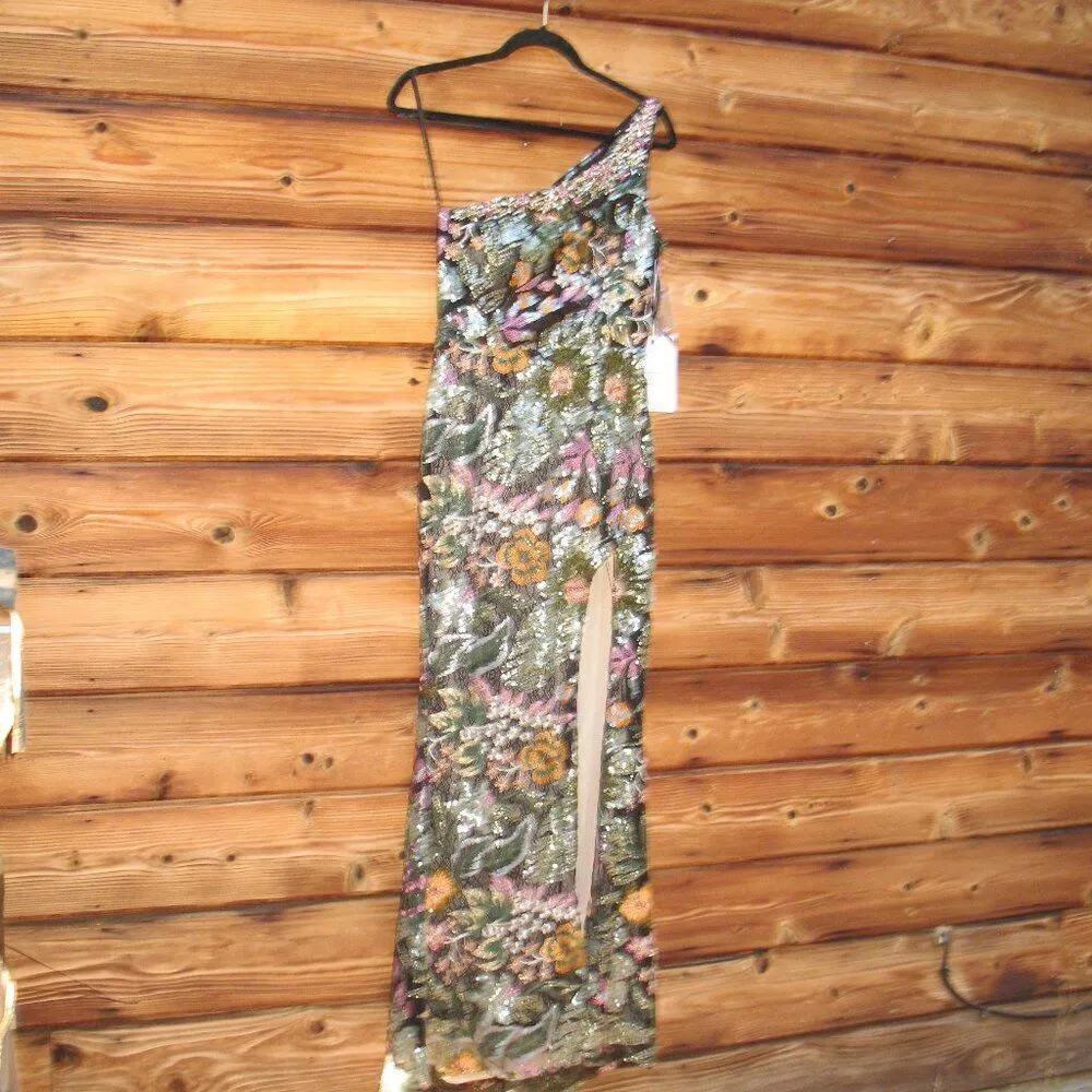 Mac Duggal 49574 Embellished Floral One Shoulder Gown - Image 7