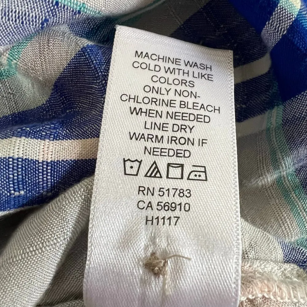 Maurices Womens Shirt Button Down Collared Cold Shoulder Long Sleeve Plaid 1X - Image 9