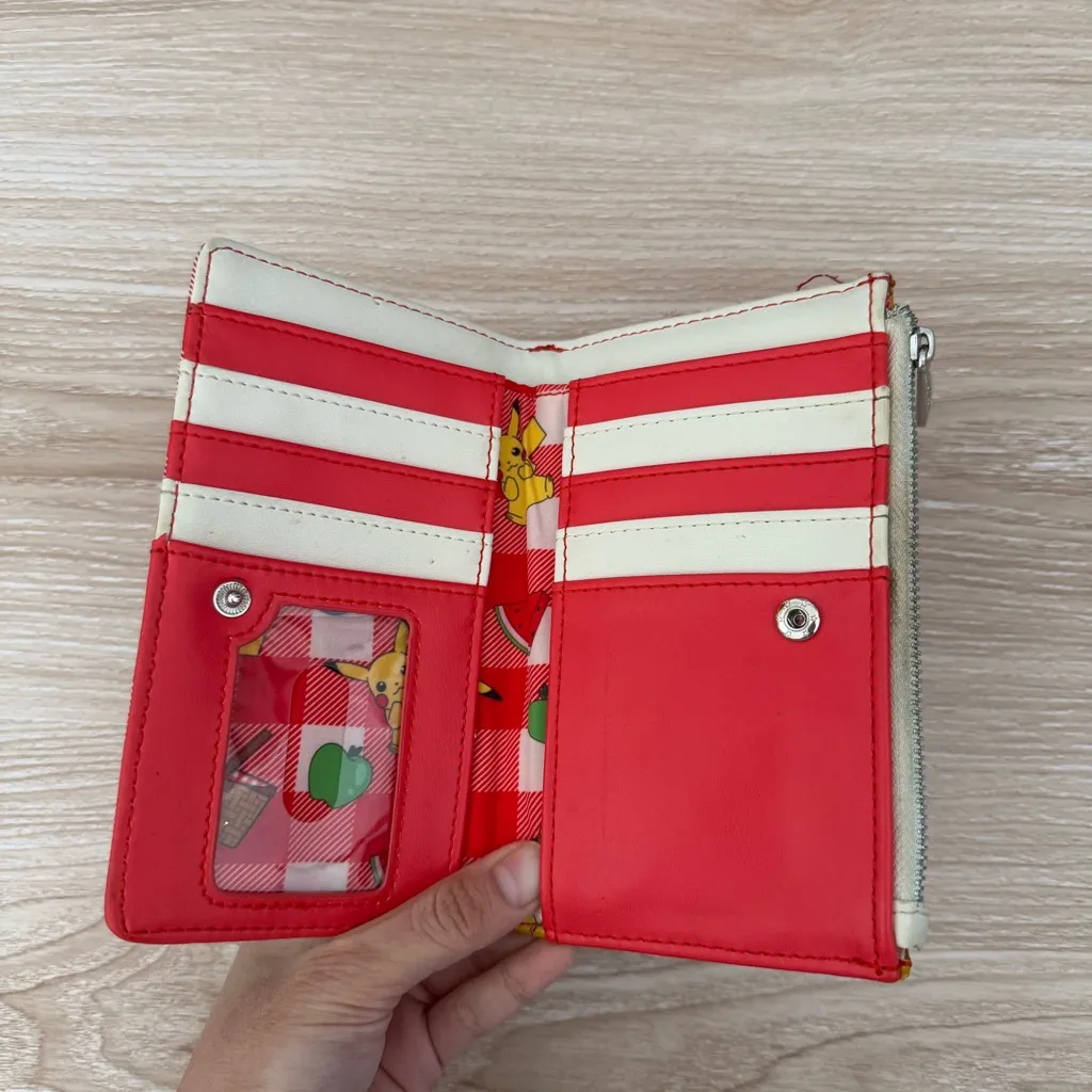 loungefly Pokémon zip wallet picnic fruit basket red plaid spring - Image 6