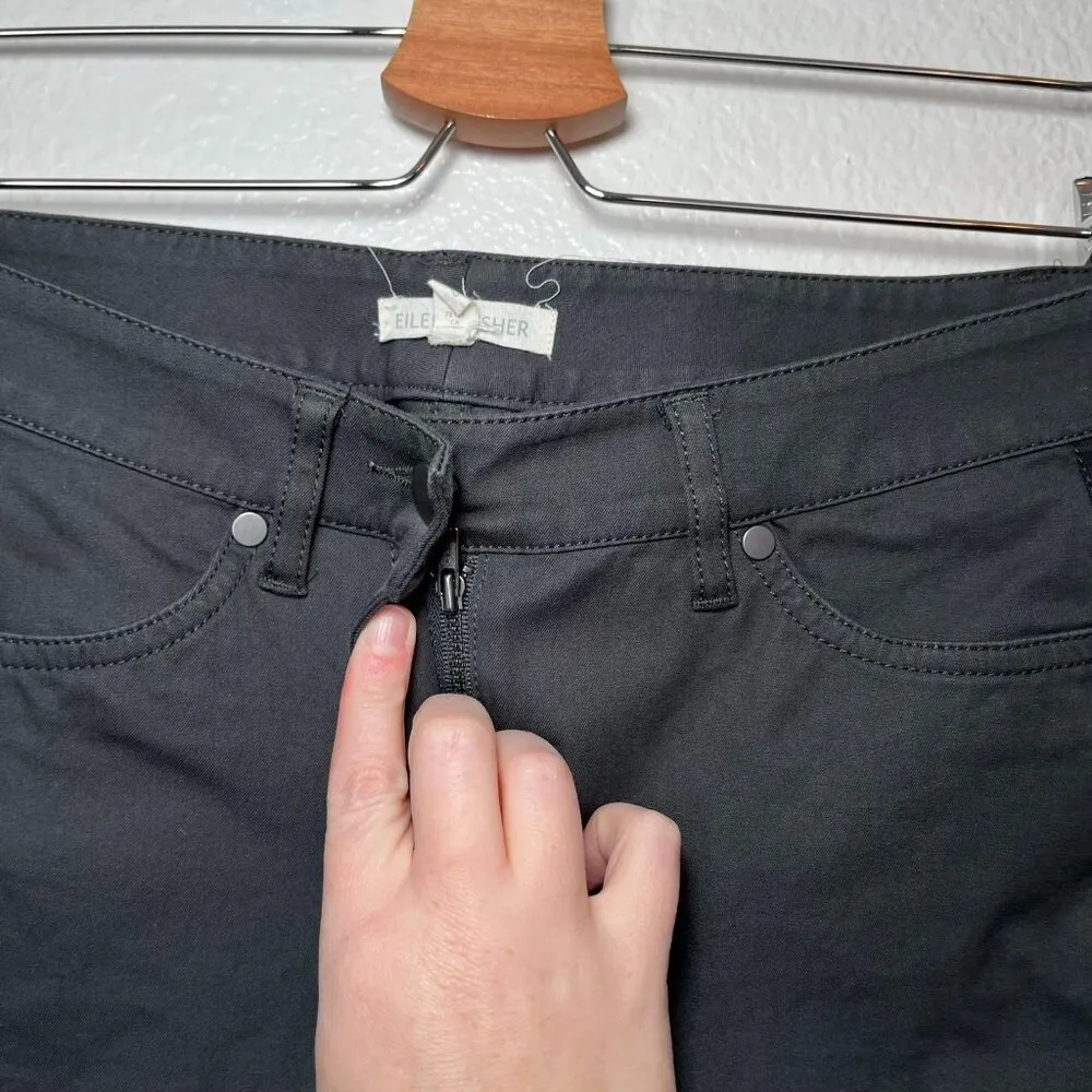 Eileen Fisher Womens Black Organic Cotton Tuxedo stripe slim leg Pant size XS - Image 10