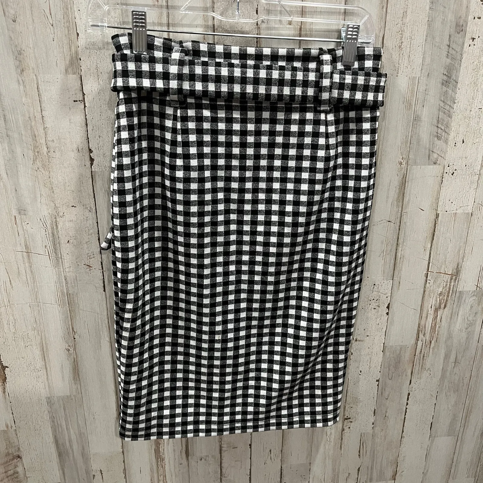 Anthropologie Maeve Black White Gingham
Checker Knit Pencil Skirt Womens Small - Image 3