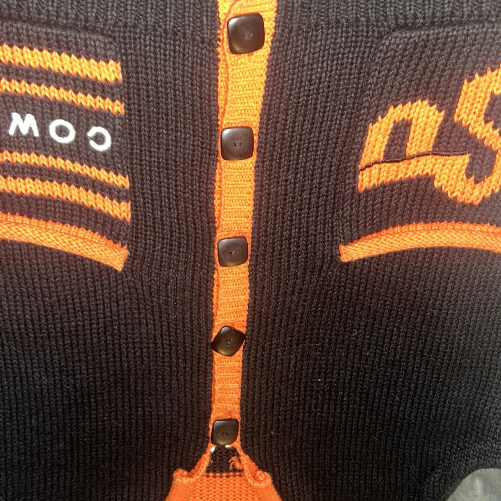 VTG BellePointe OSU Cowboys Sweater Vest Large Black Orange Knit Ramie Cotton - Image 4