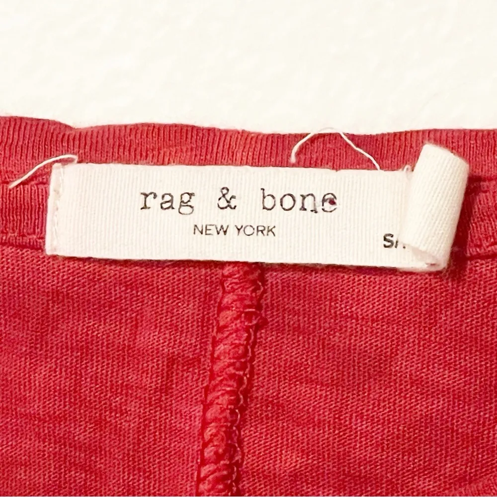 Rag & Bone 156788 Women's Small Vintage Crew Neck Tee Bright Rose Pima Cotton - Image 4