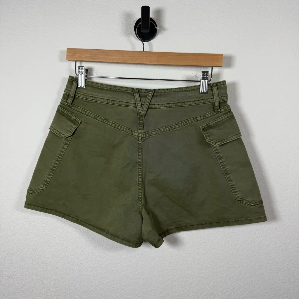 NWOT Veronica Beard Mallory High Rise Cargo Shorts in Olive Green 28 - Image 8