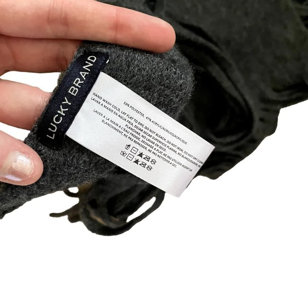 Lucky Brand gray warm comfortable thick winter scarf fashion classic design - Image 3