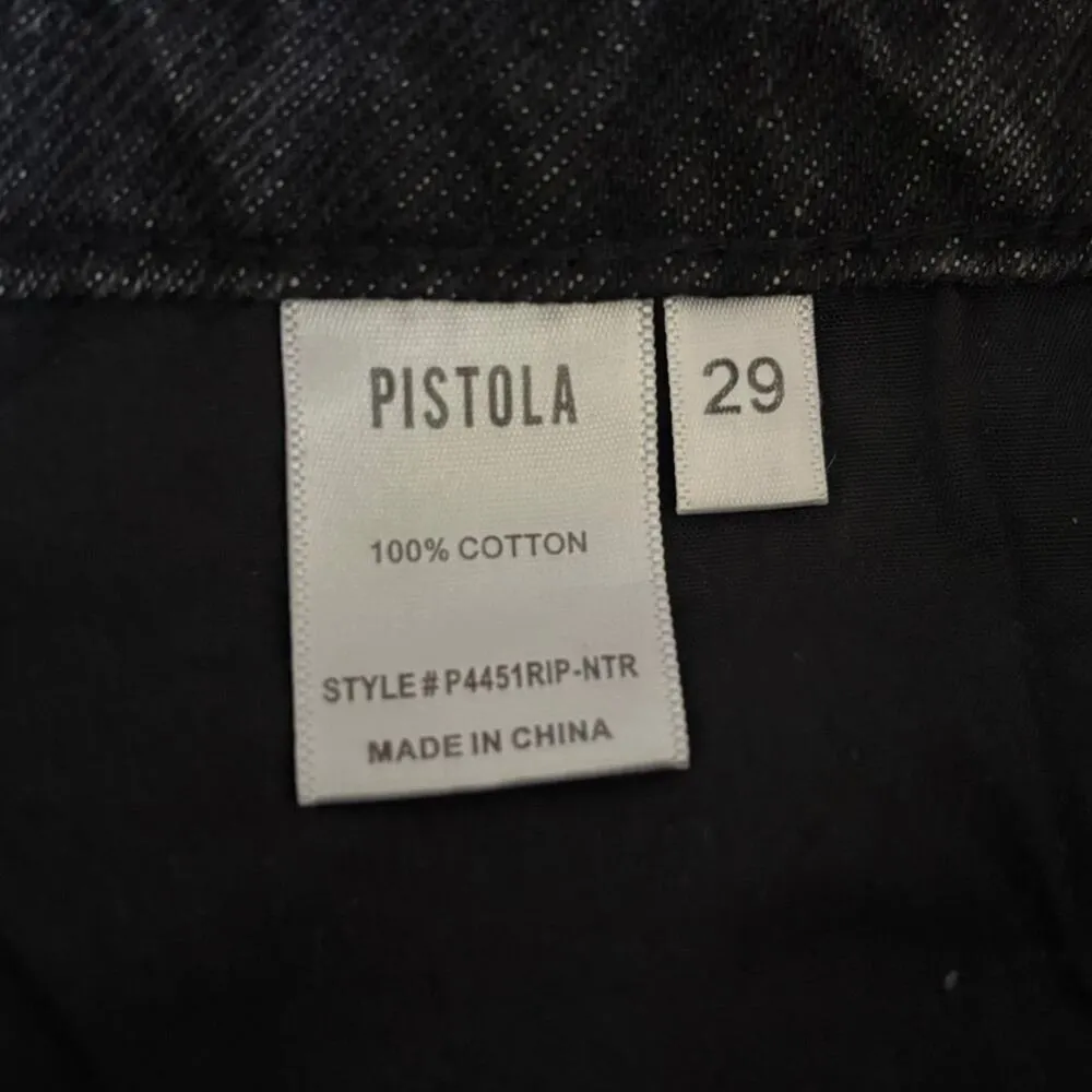 NEW Pistola Size 29 Nova Relaxed High Rise Cut Off Denim Jean Shorts Black - Image 6