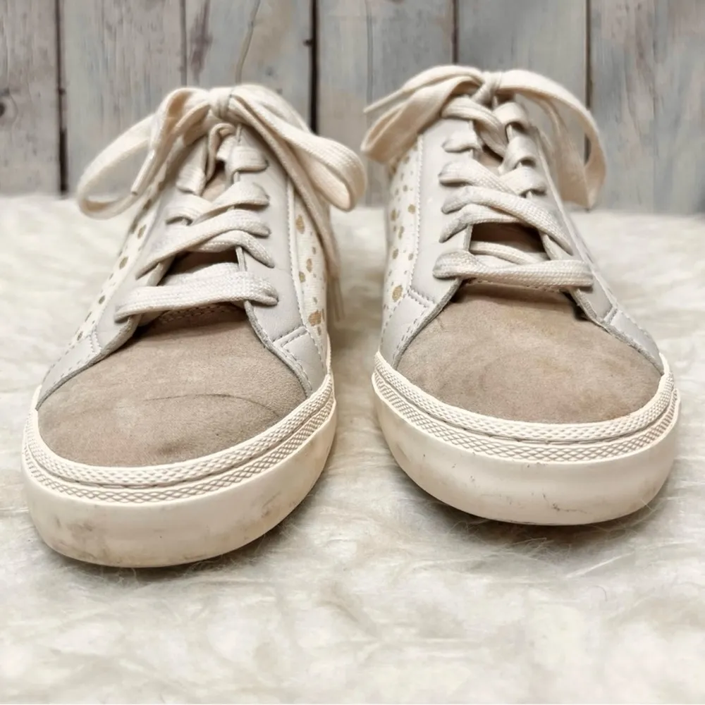 A New Day Madison White Animal Print Faux Suede Sneakers 9.5 - Image 4