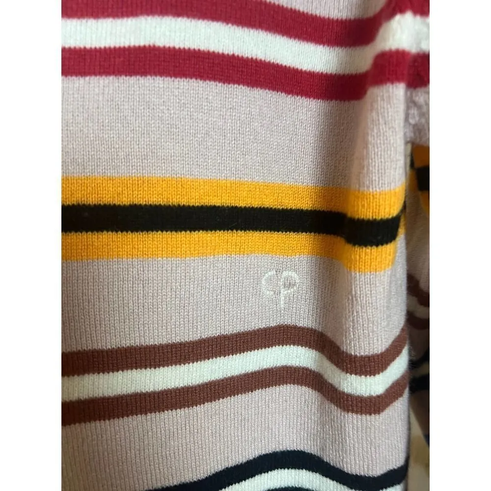 CASHMERE Chinti and Parker Multicolor Striped Sweater Shoulder Buttons Sz. S - Image 9