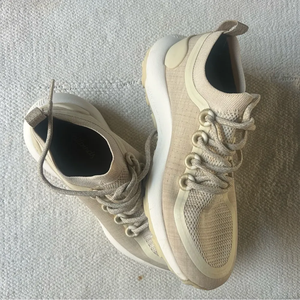 Allbirds Tráil Runners Cream Sneakers with Knit Upper and Chunky Sole - Image 12