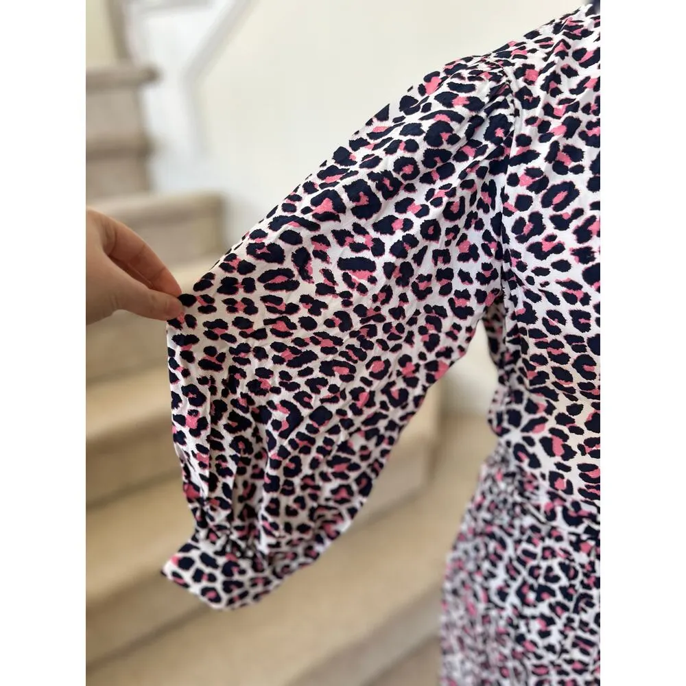 NWT Zadig & Voltaire Rivali Pink & Black Leopard Print Blouson Mini Dress - Image 9