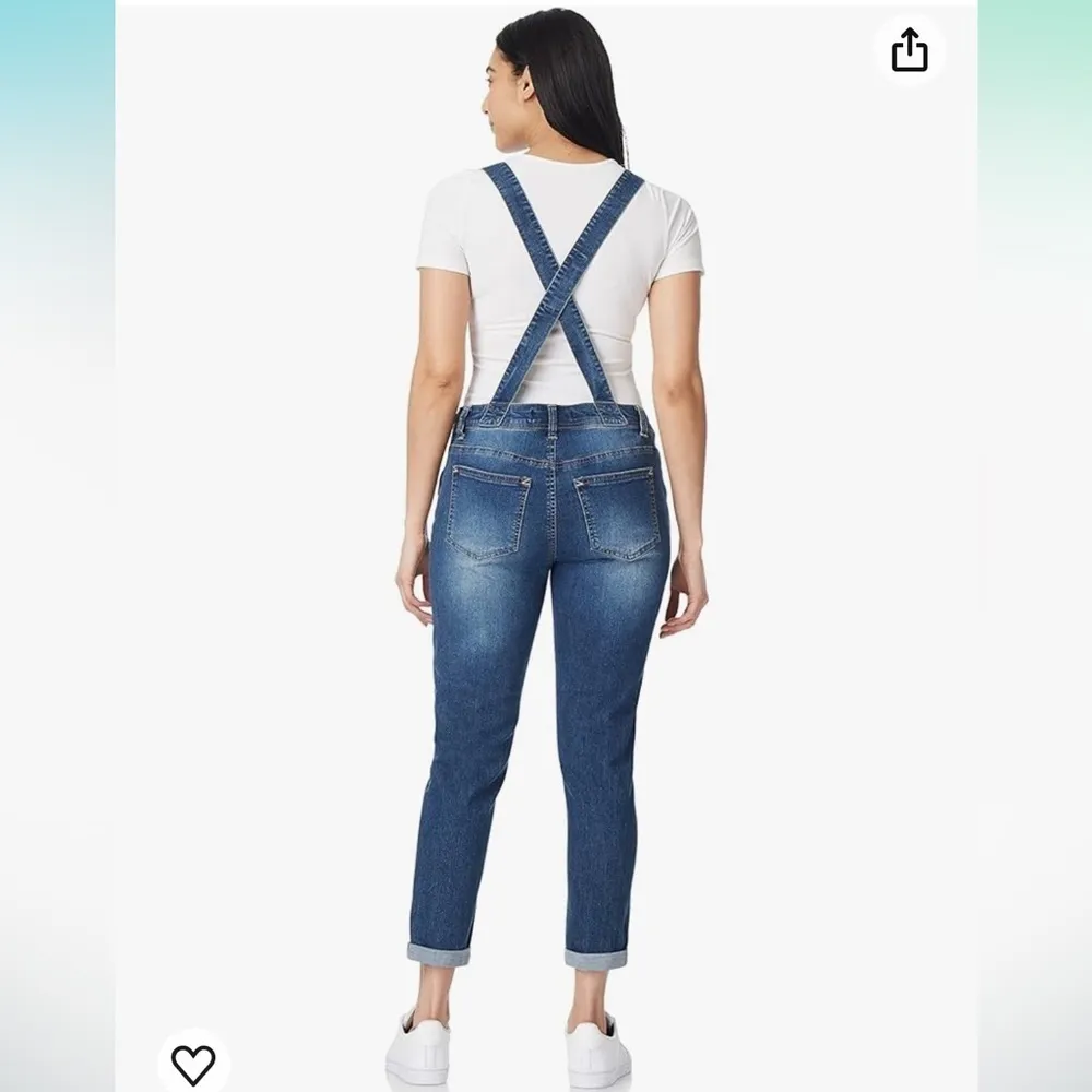 Wallflower Summer Blue Denim Overalls Skinny Fit Casual Spring XS Juniors - Image 3