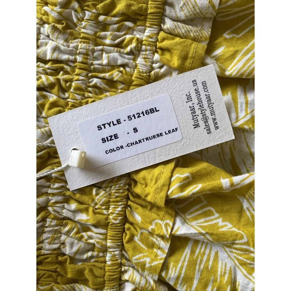 Sim & Sam Chartruese‎ Leaf Tank Hippie Boho Fesitval NEW Small - Image 5