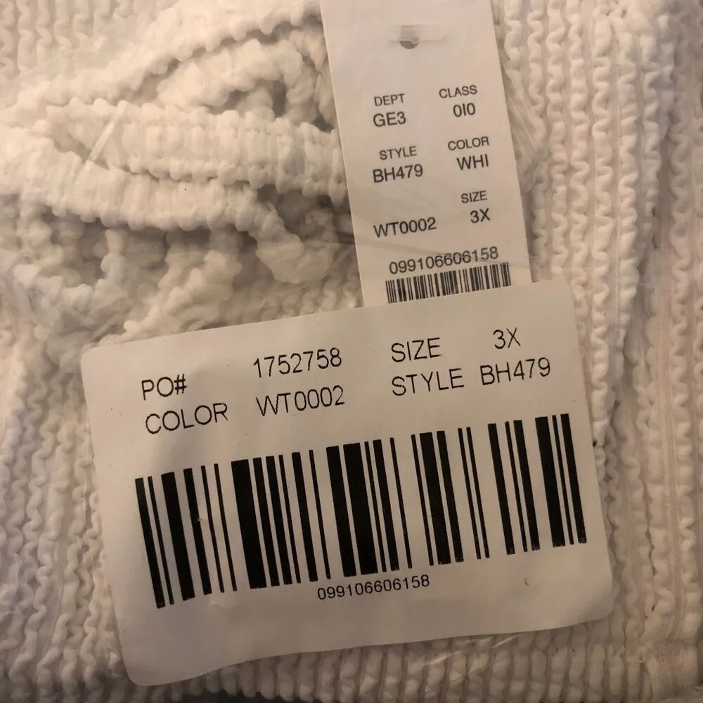 J Crew Scrunchie Sweetheart Bikini Top Halter Removable Strap Textured White 3X - Image 4