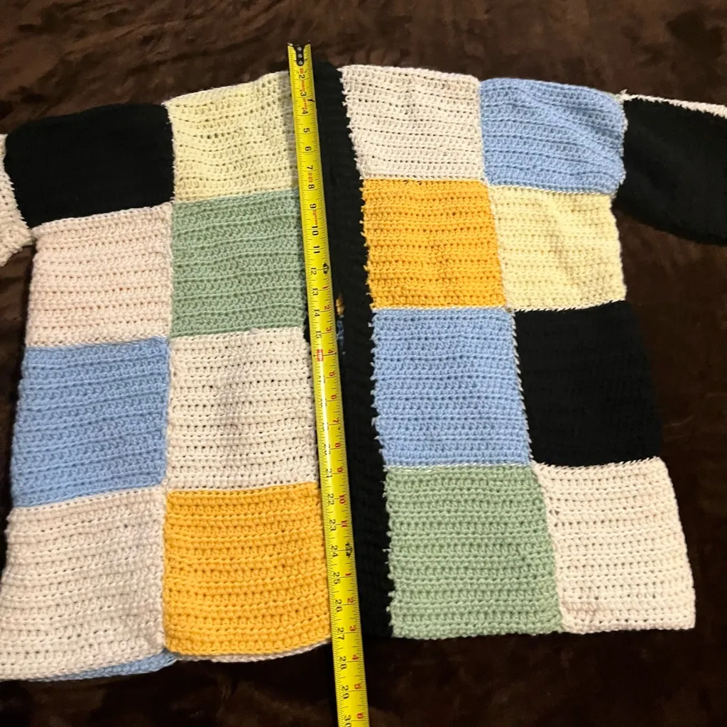 Handmade crotchet Granny Sweater (measurements included) Yellow Size undefined - Image 9