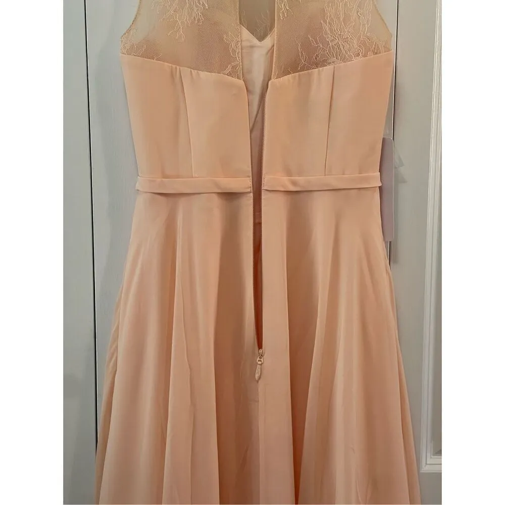 NWT Azazie bridesmaid floor length dress in Peach - Image 5